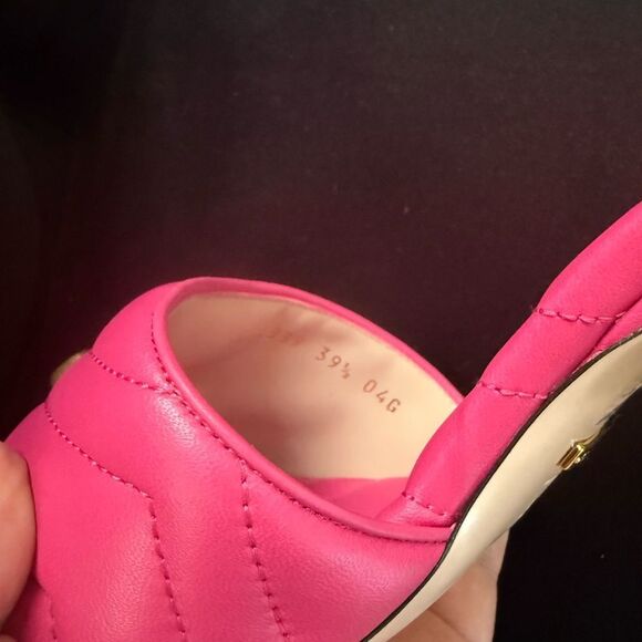 Brand new women’s size 9.5 Gucci Pink Quilted heel Sandal - Picture 7 of 12